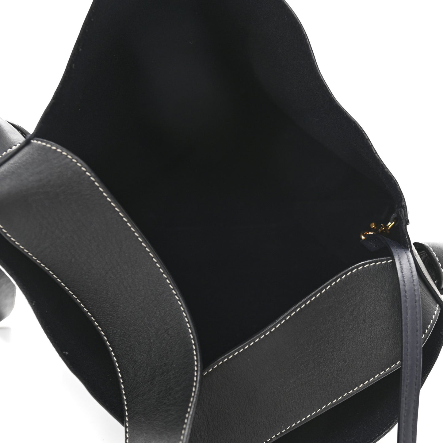 Shiny Smooth Calfskin Small Twisted Cabas Navy Dark Green