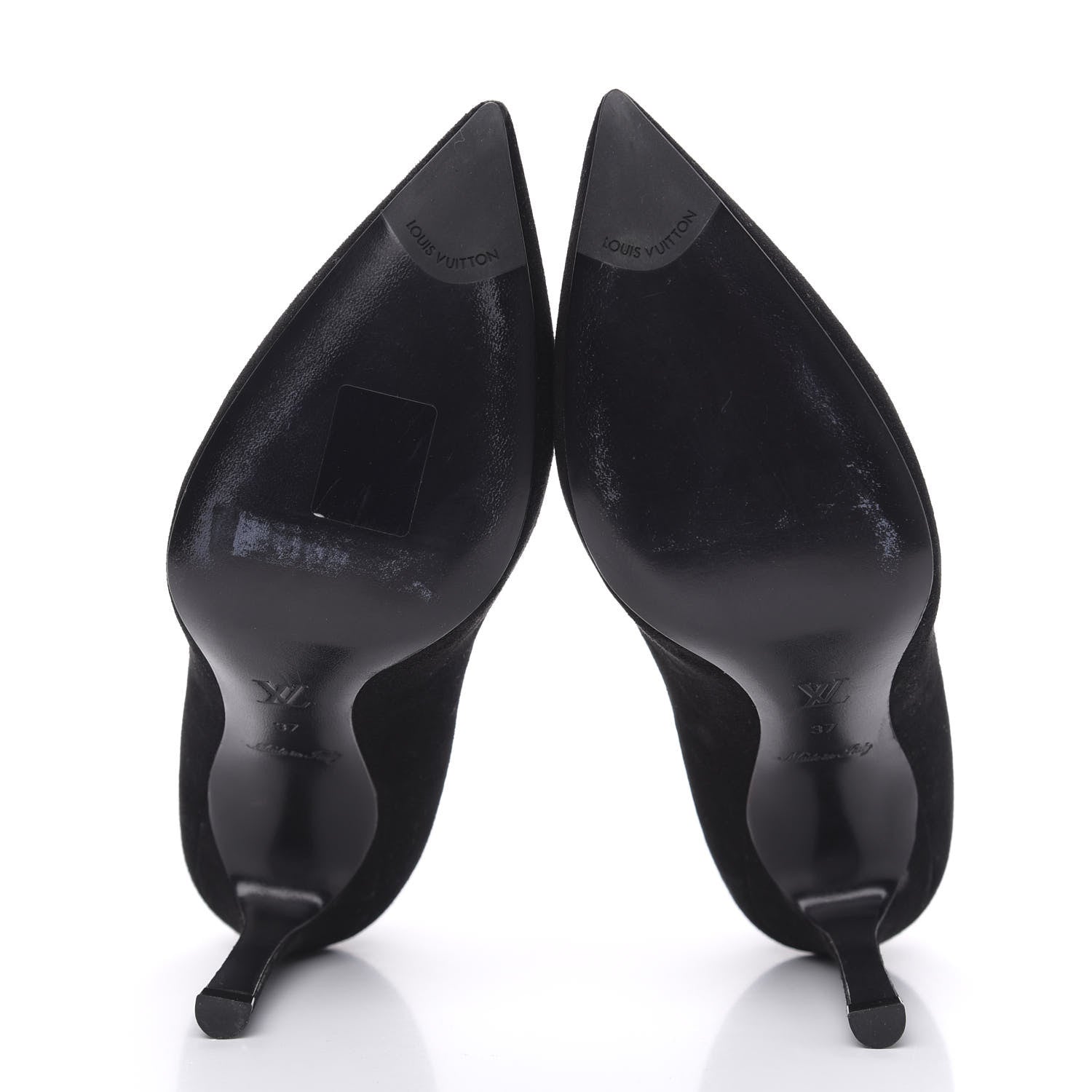 Louis Vuitton Suede Rendez Vous Pumps 37 Black 5 of 10