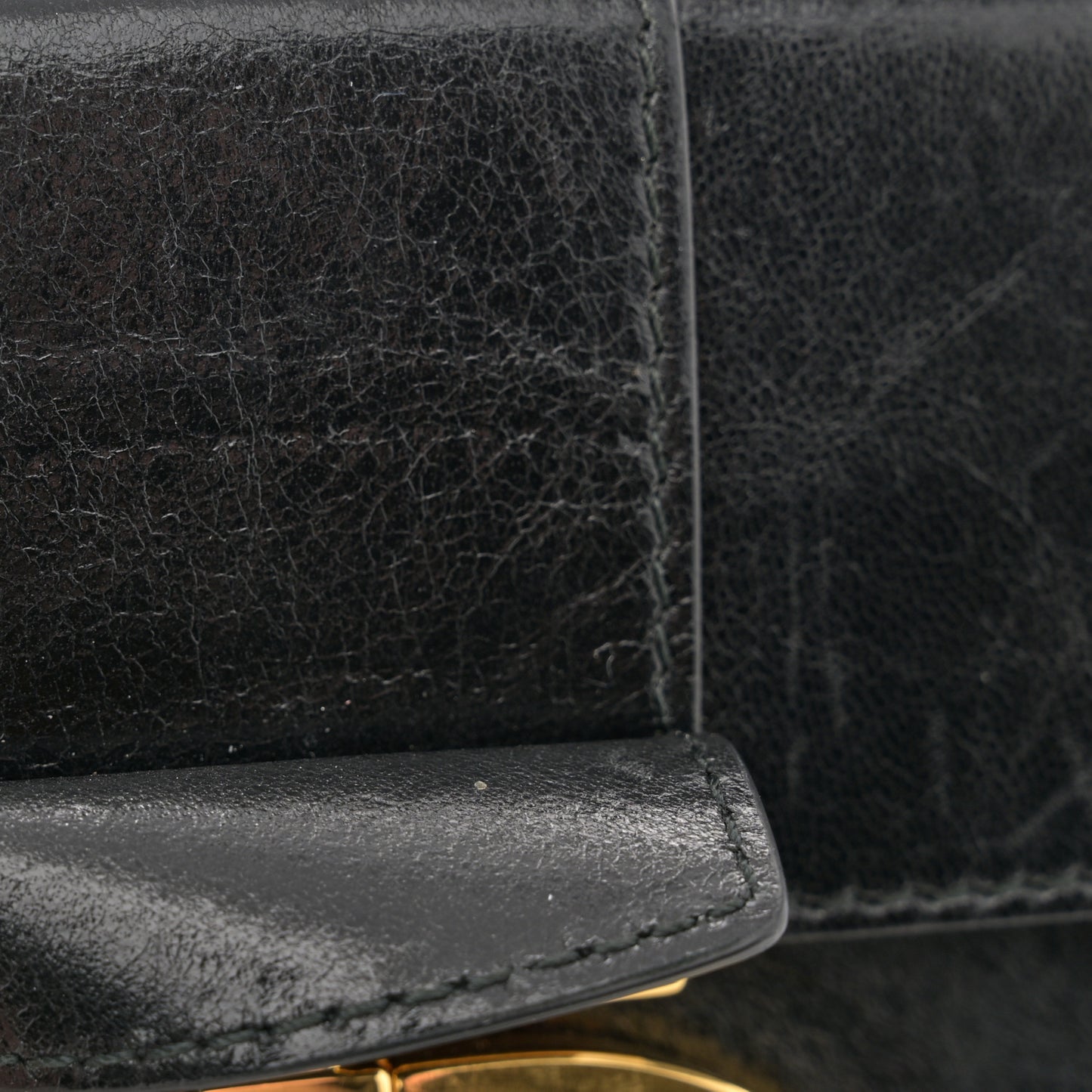 Crackled Lambskin 30 Montaigne Box Bag Black