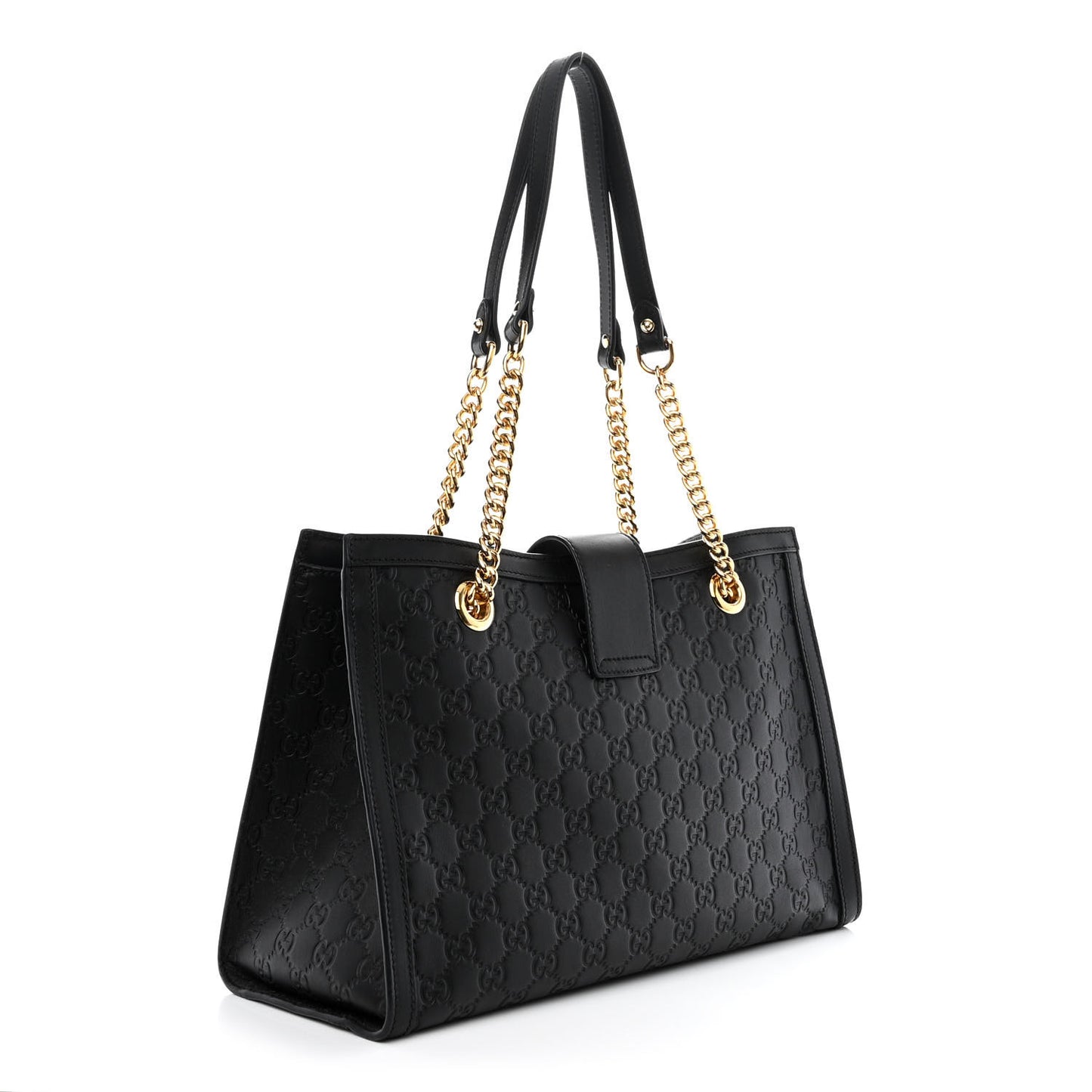 Guccissima Medium Padlock Tote Black