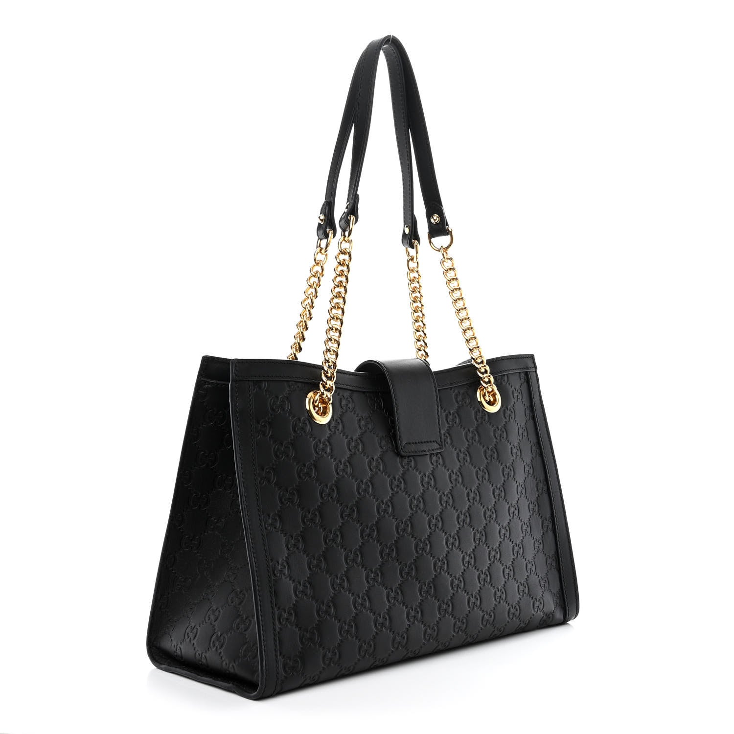 Gucci Guccissima Medium Padlock Tote Black 3 of 11