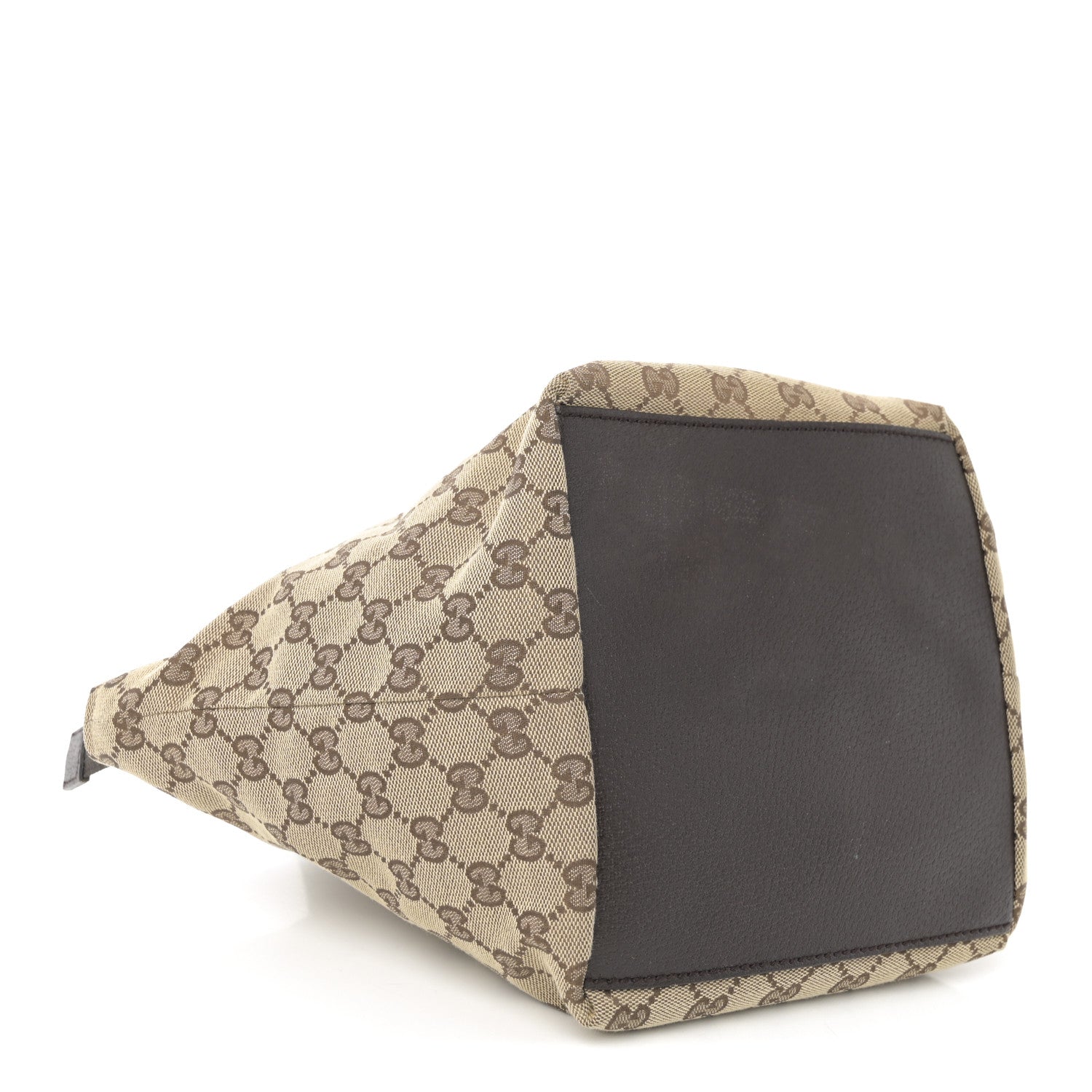 Gucci GG Monogram Small Web Handle Bucket Tote Dark Brown 4 of 10