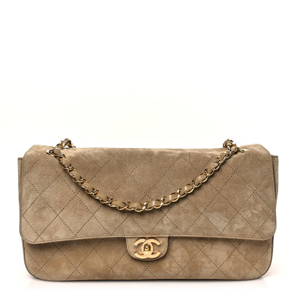 Chanel Suede Calfskin Small Souplissimo Maxi Flap Dark Beige 1 of 10
