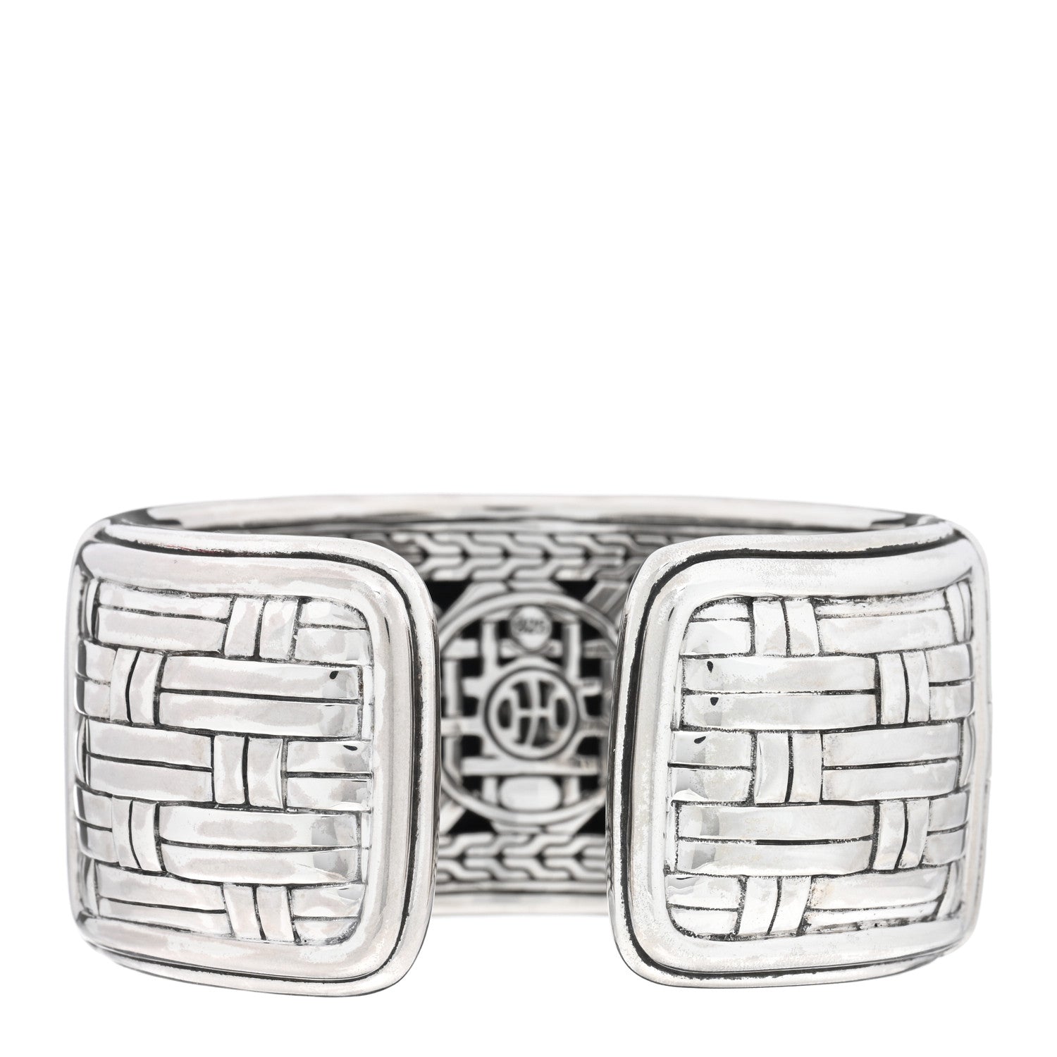 John Hardy Sterling Silver Wide Bedeg Basket Weave Kick Cuff Bracelet 2 of 3