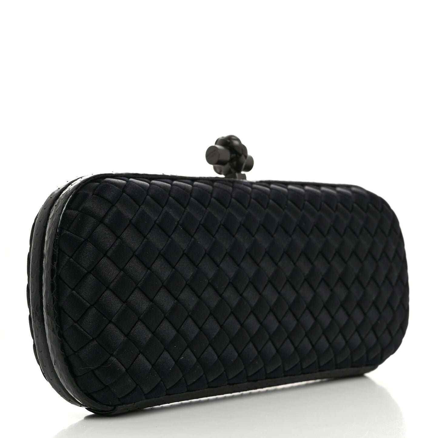 Satin Ayers Intreccio Impero Stretch Knot Clutch Black