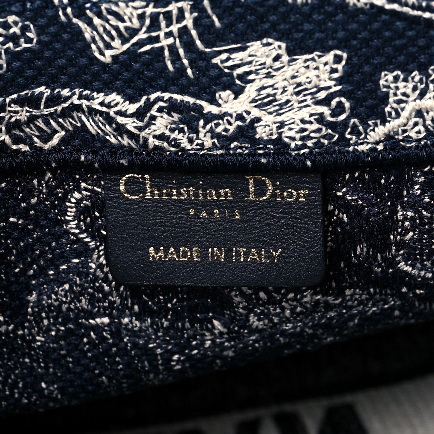 Christian Dior Canvas Embroidered Medium Toile De Jouy Reverse Book Tote Blue 5 of 10