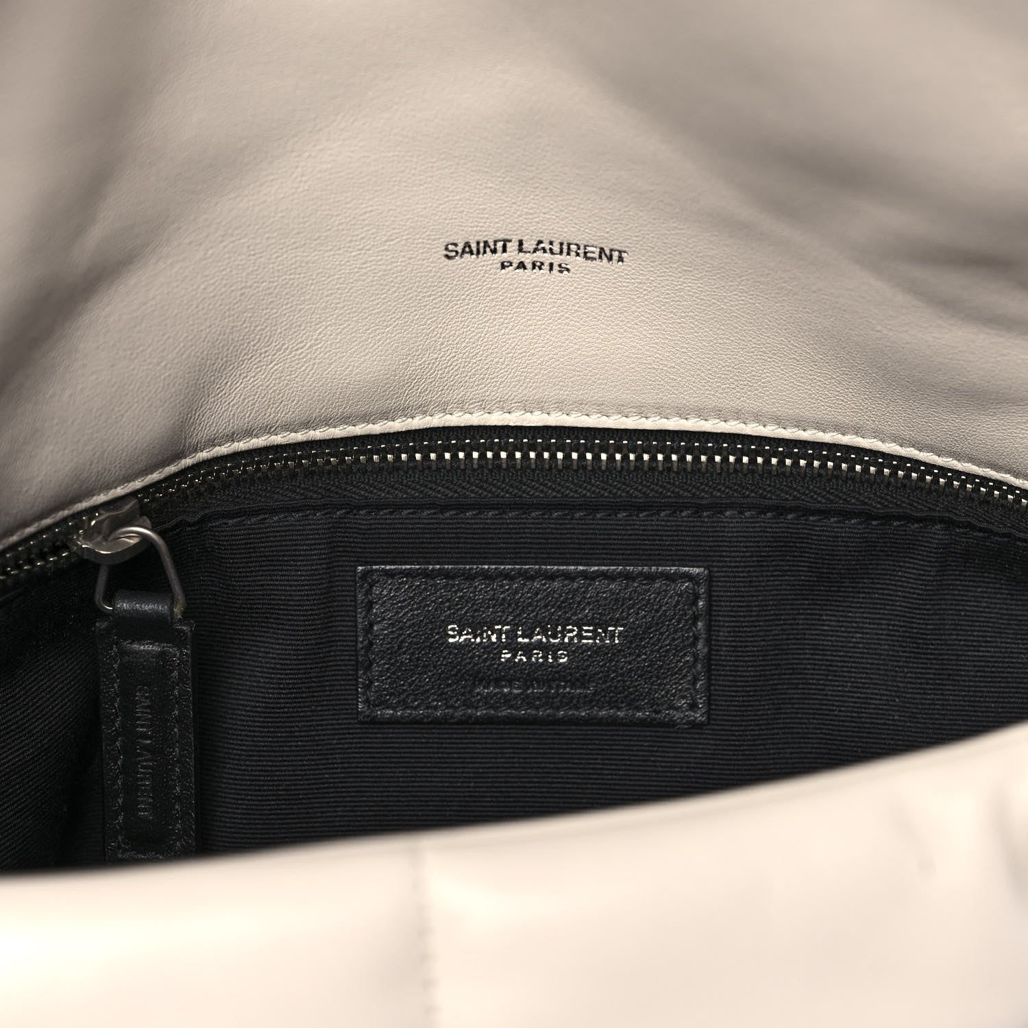 Saint Laurent Lambskin Quilted Medium Loulou Puffer Monogram Chain Satchel Crema Soft 5 of 12