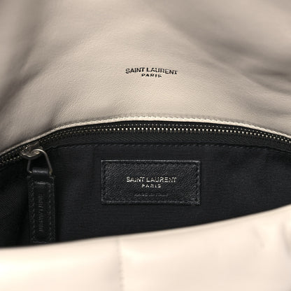 Saint Laurent Lambskin Quilted Medium Loulou Puffer Monogram Chain Satchel Crema Soft 5 of 12