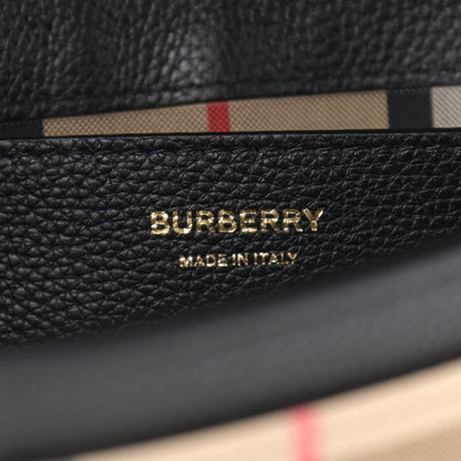 Burberry Grainy Calfskin Vintage Check Note Crossbody Bag Black 6 of 8