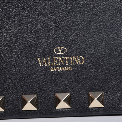 Valentino Garavani Vitello Rockstud Envelope Wallet on Chain Black 7 of 8