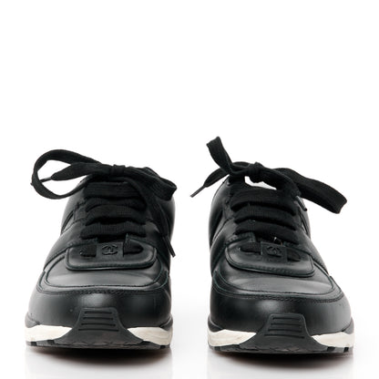 Chanel Calfskin Womens Sneakers 39.5 Black White 2 of 8