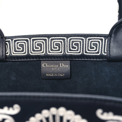 Christian Dior Calfskin Cornely-Effect Embroidery Medium Book Tote Black White 6 of 9