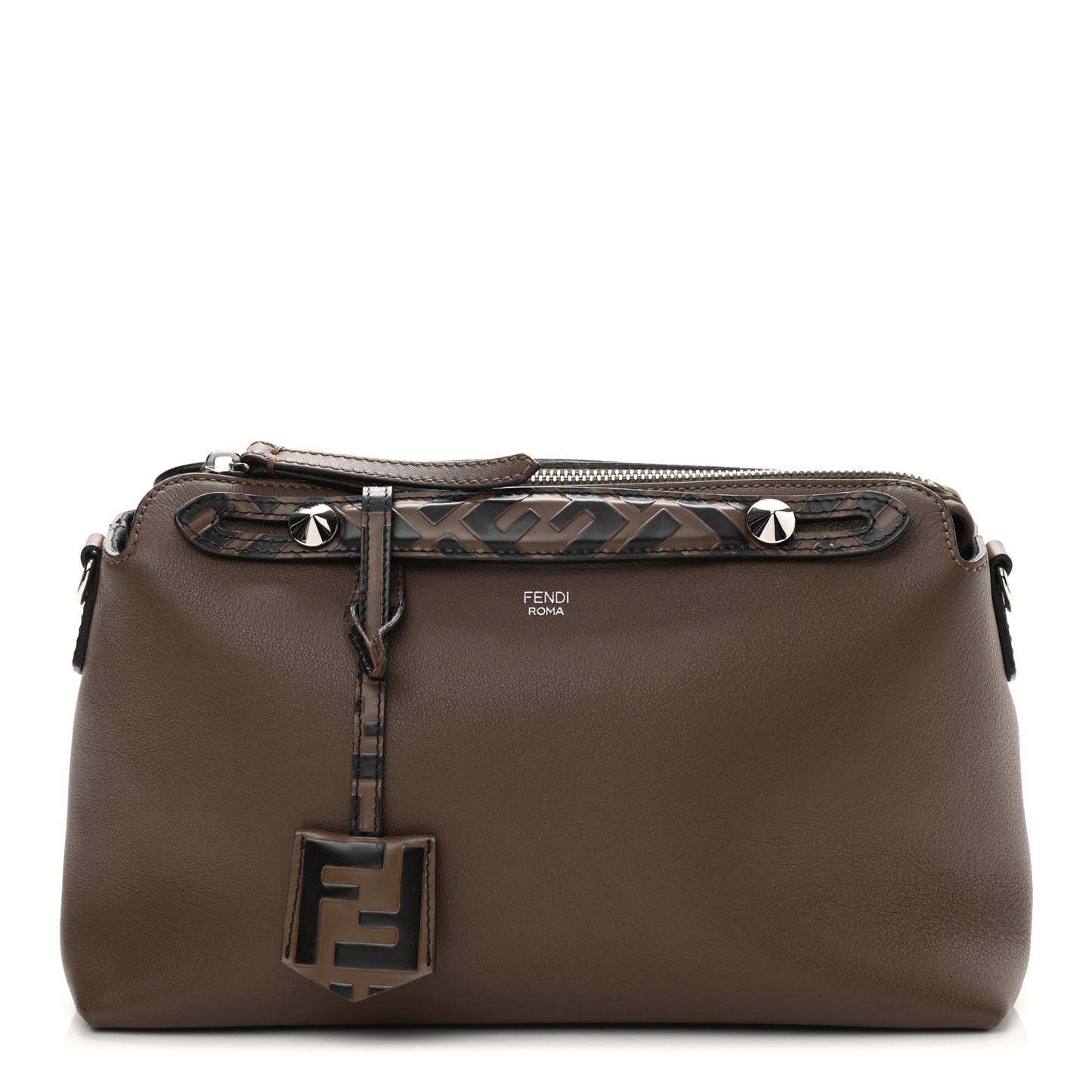 Vitello Dolce Bi-Color FF 1974 Embossed Medium By The Way Boston Bag Maya Black