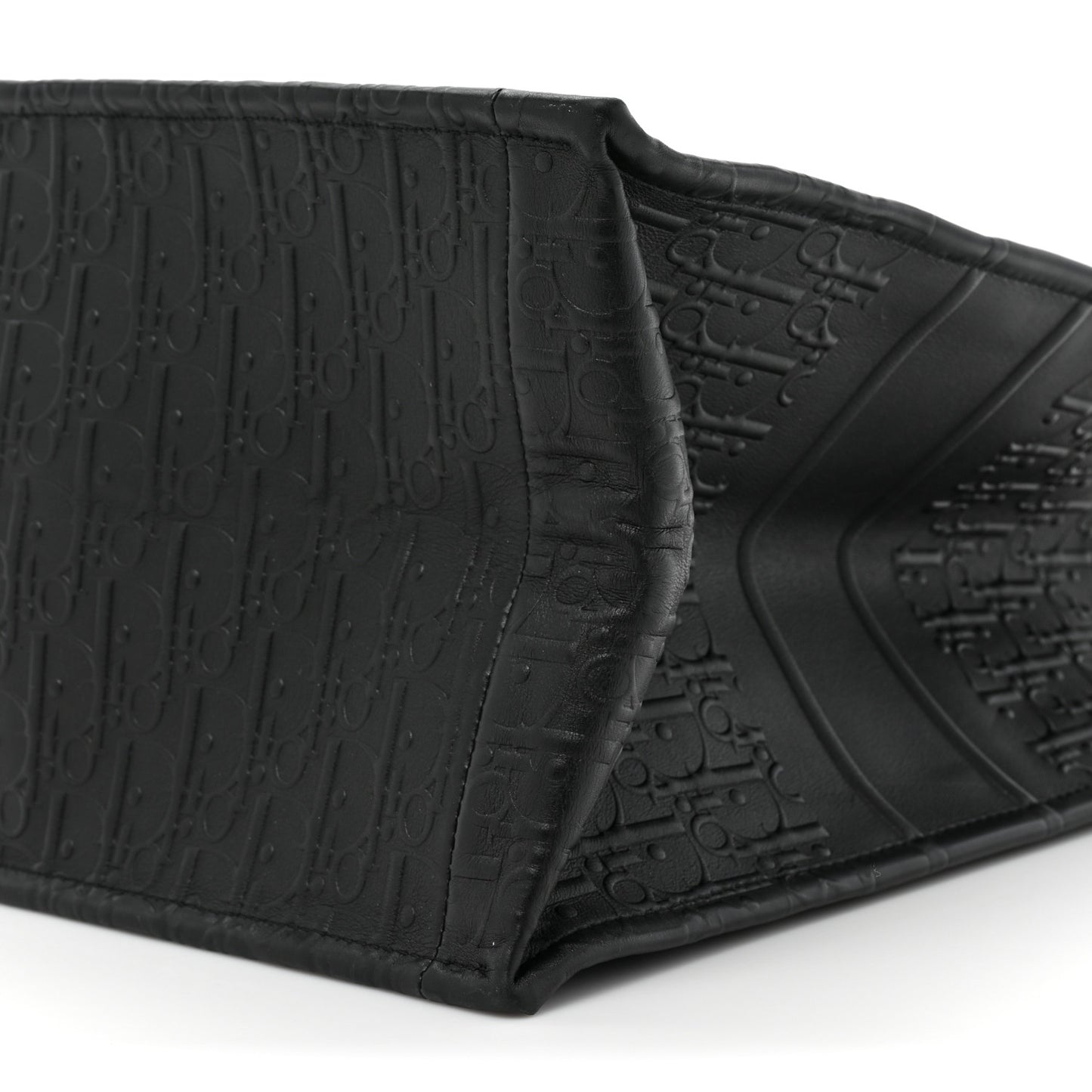 Oblique Calfskin Embossed Large Book Tote Black