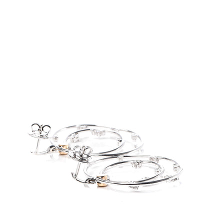 Damiani 18K White Rose Gold Diamond Circle Drop Earrings 4 of 5