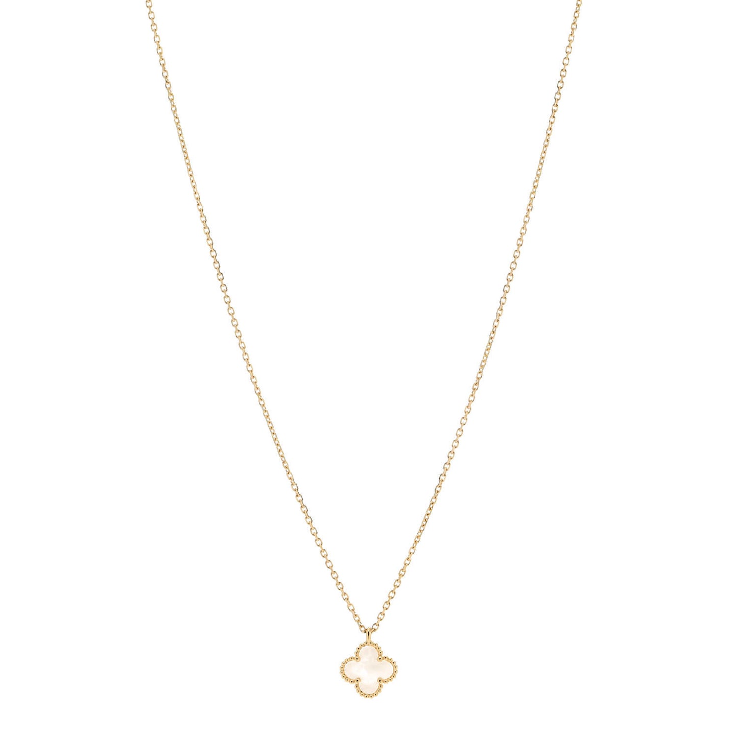 18K Yellow Gold Mother of Pearl Sweet Alhambra Pendant Necklace