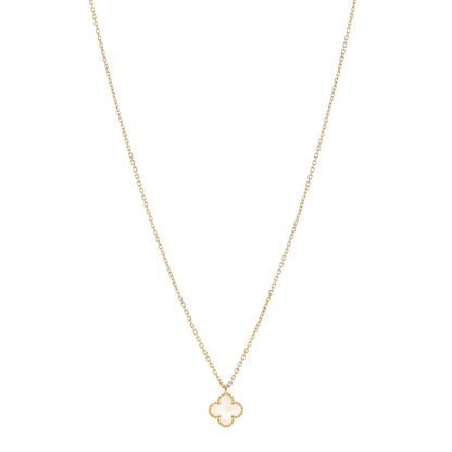Van Cleef & Arpels 18K Yellow Gold Mother of Pearl Sweet Alhambra Pendant Necklace 1 of 5