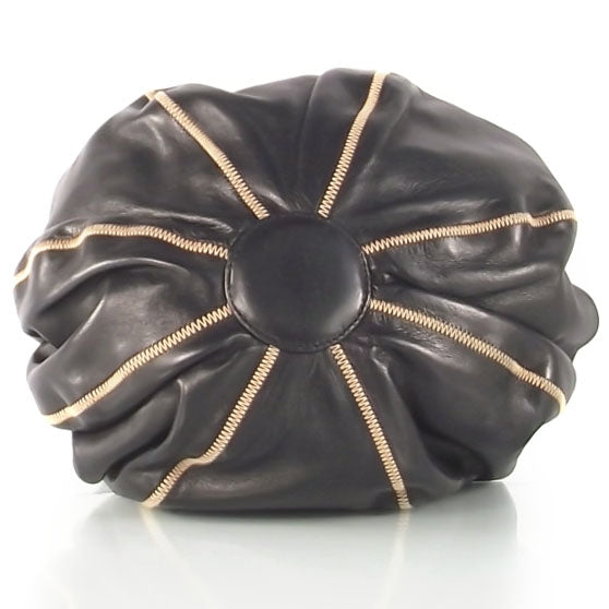 Lambskin Satin Drawstring Tassel Shoulder Bag