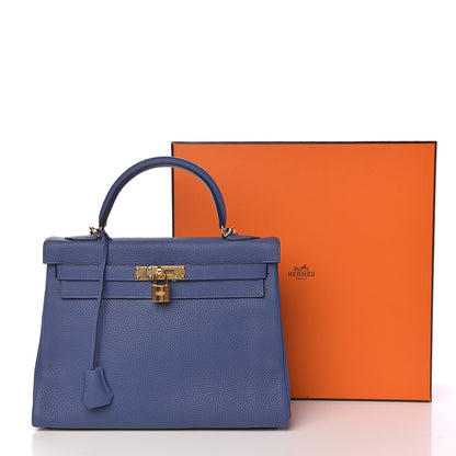 Hermes Taurillon Clemence Kelly Retourne 32 Bleu Brighton 42 of 42