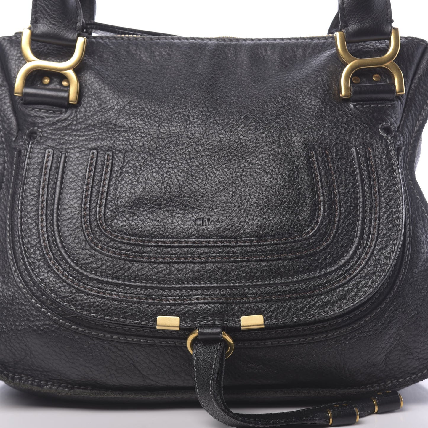 Calfskin Medium Marcie Satchel Black