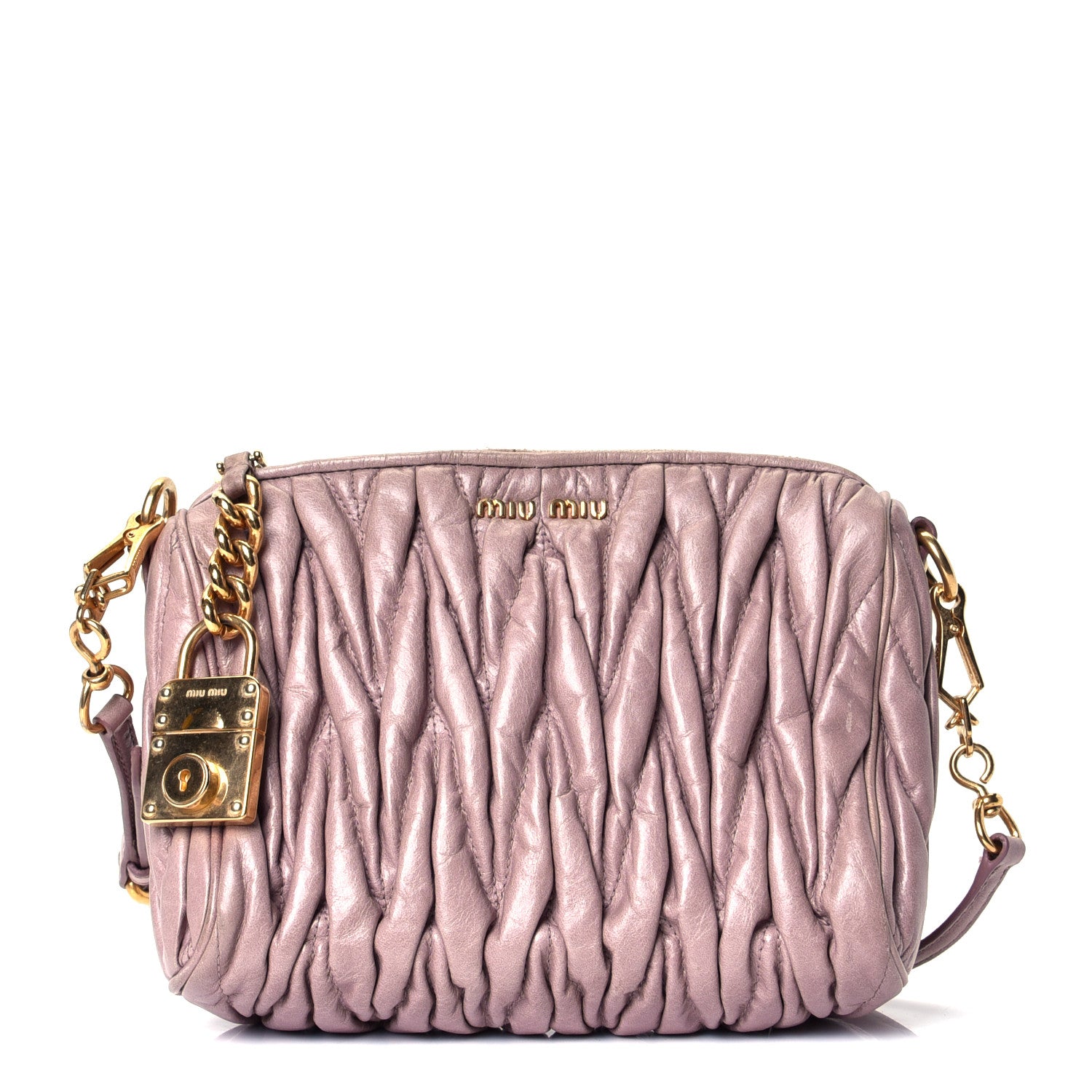 Miu Miu Vitello Lux Matelasse Shoulder Bag Loto 1 of 4