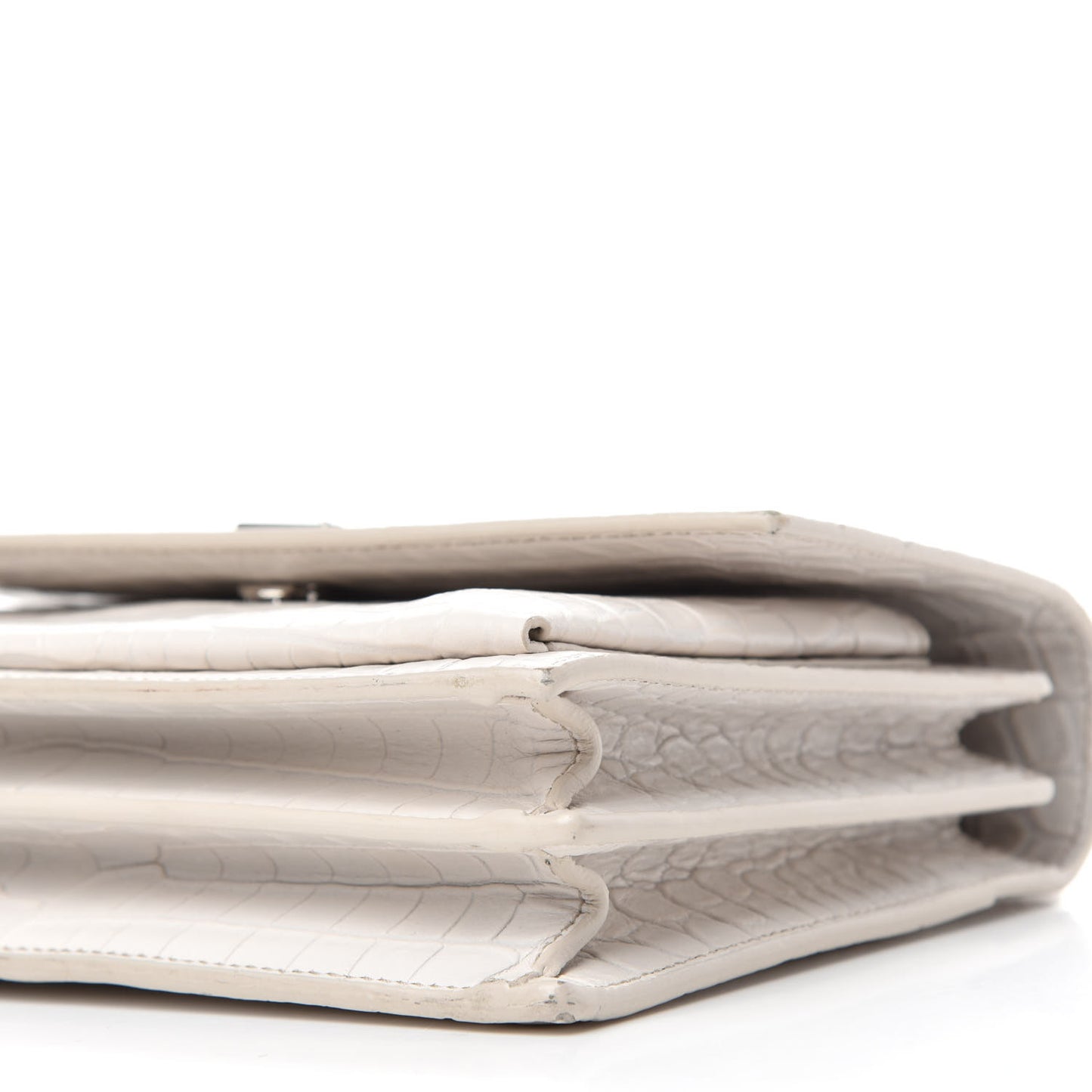 Calfskin Crocodile Embossed Medium Monogram Sunset Blanc Vintage