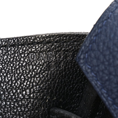 Hermes Togo Bi-Color Horseshoe Birkin 35 Bleu Nuit Black 7 of 10