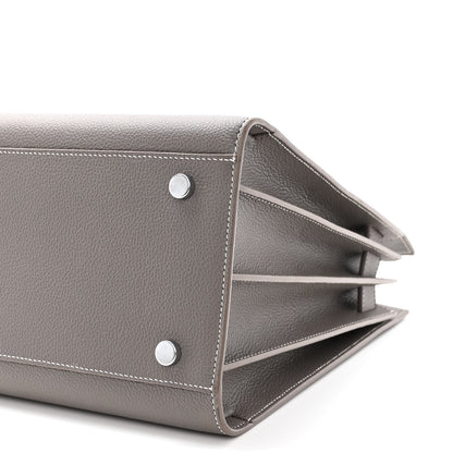 Saint Laurent Grained Calfskin Topstitch Small Sac De Jour Grey 11 of 11