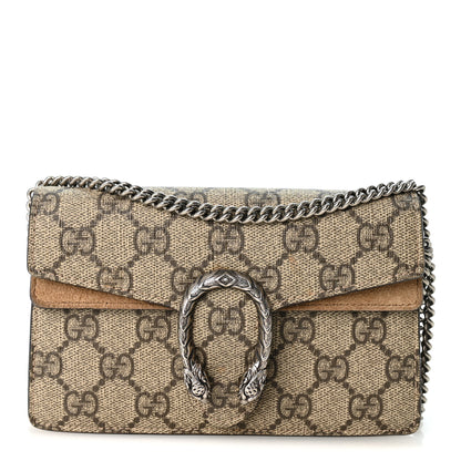 Gucci GG Supreme Monogram Super Mini Dionysus Shoulder Bag Taupe 1 of 11