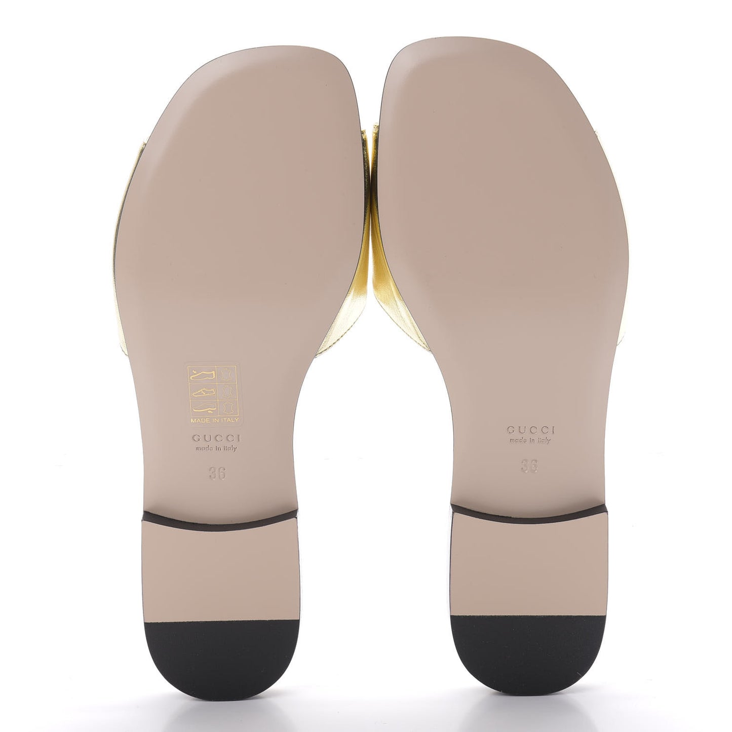 Metallic Nappa Crystal Square G Madelyn Slide Sandals 36 Gold