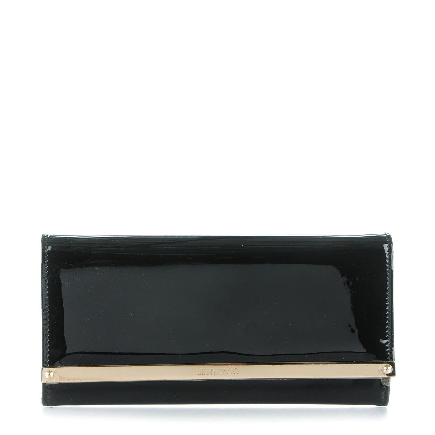 Jimmy Choo Patent Milla Wallet on Chain Black 1 of 7