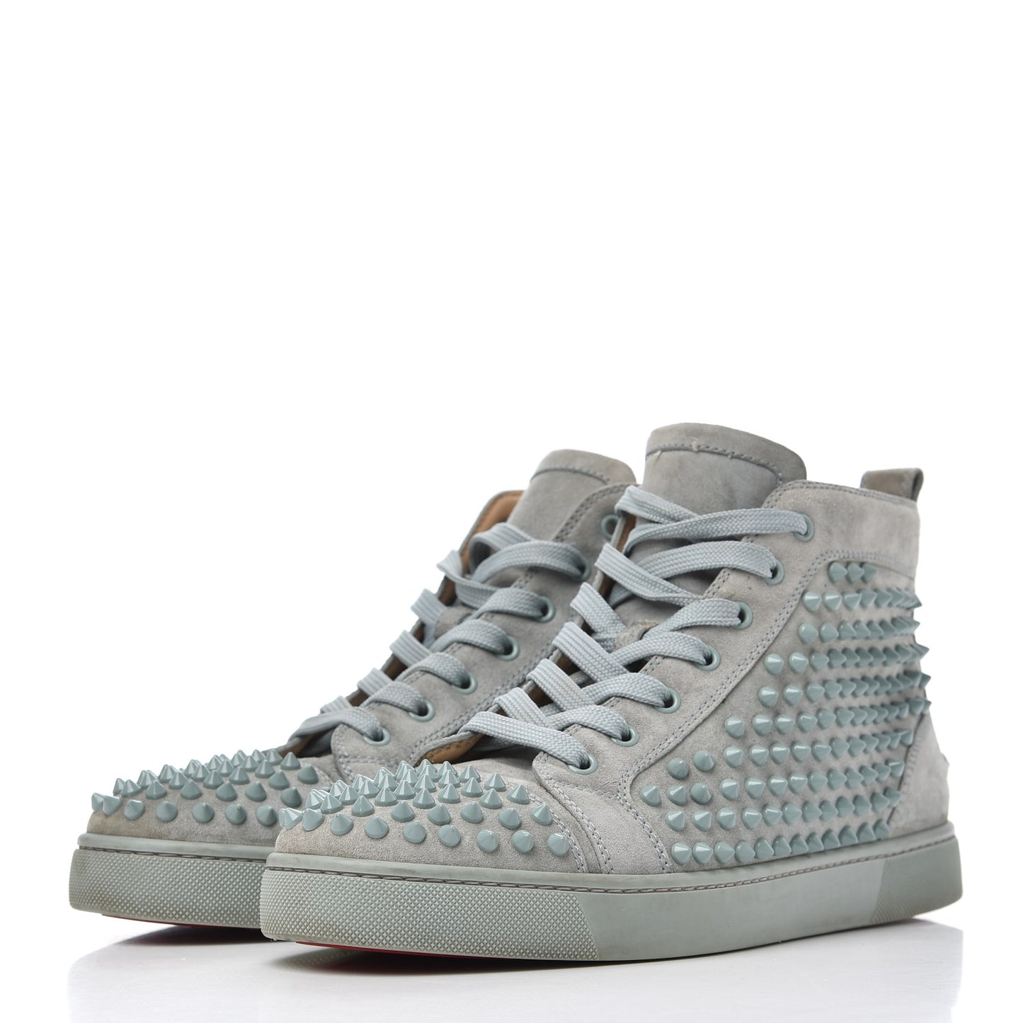 Veau Velours Mens Louis Orlato Flat Spikes Sneakers 42 Light Green