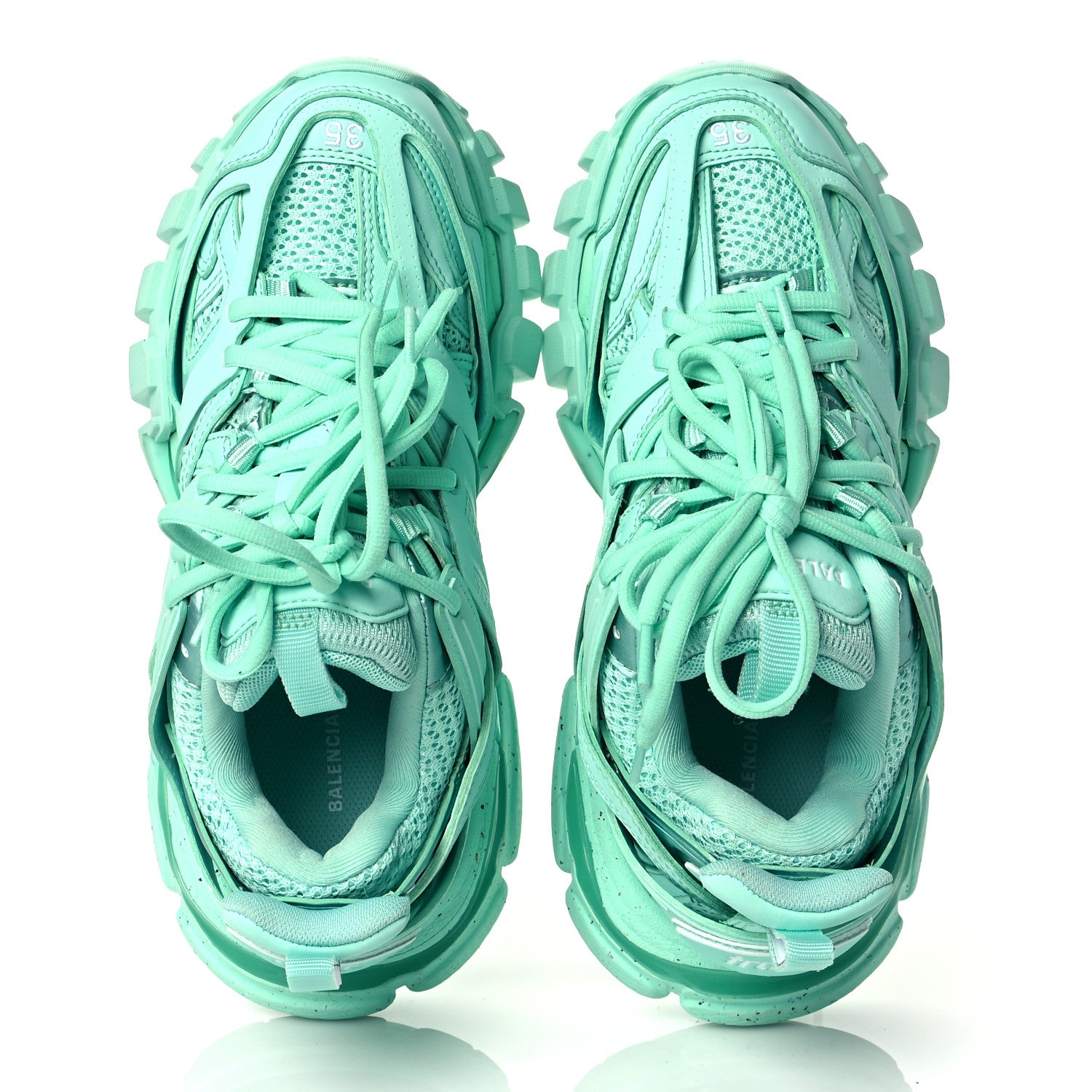 Balenciaga Rubber Mesh Fabric Monocolor Recycled Sole Womens Track Sneakers 35 Mint 6 of 10