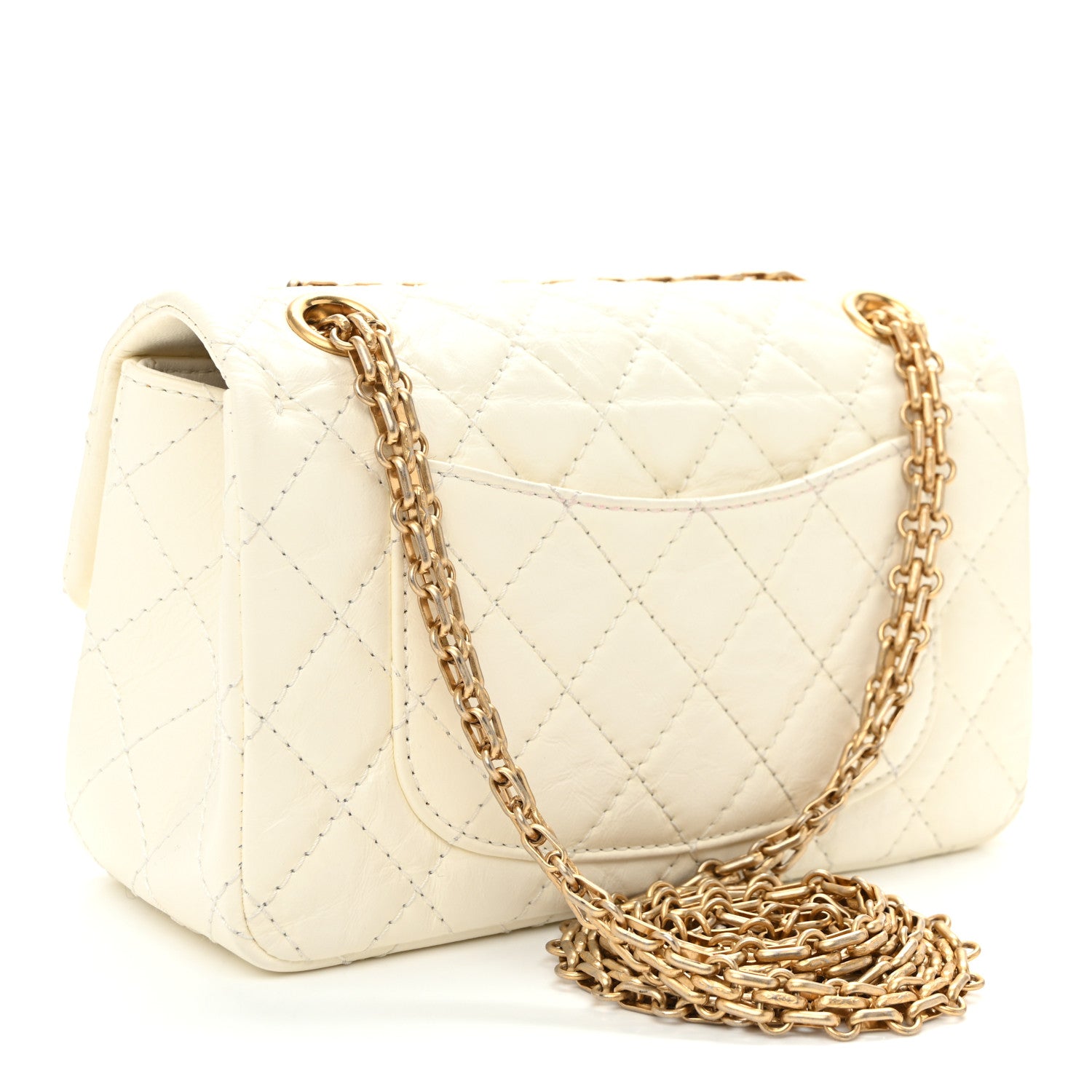 Chanel Aged Calfskin Quilted 2.55 Reissue Mini Flap White White 3 of 10