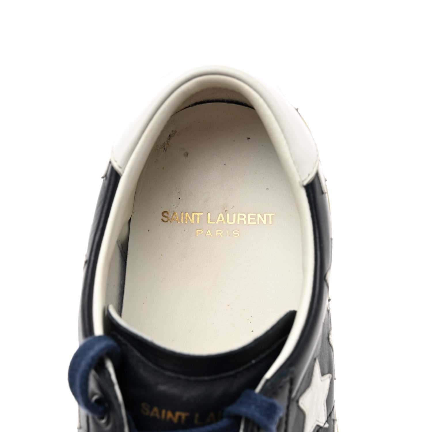 Saint Laurent Calfskin Star Court Sneakers Navy White Optique 36.5 6 of 9