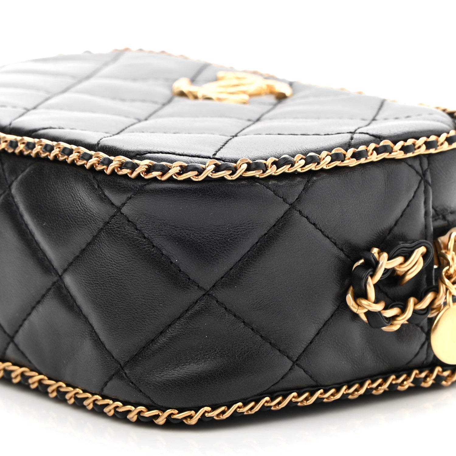 Chanel Lambskin Quilted Chain CC Mini Camera Case Black 9 of 9