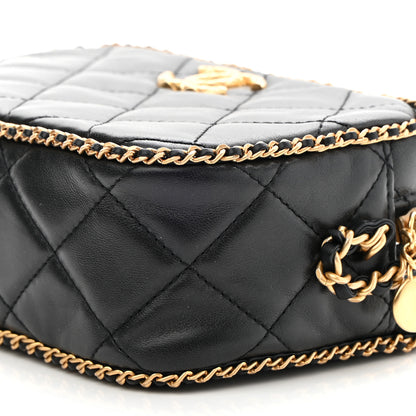 Chanel Lambskin Quilted Chain CC Mini Camera Case Black 9 of 9