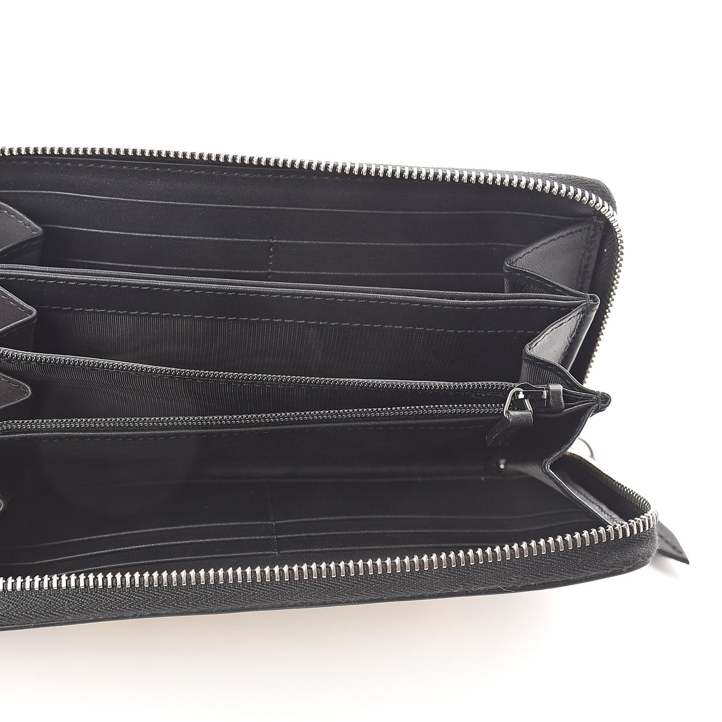 X SEGA Calfskin GUCCY Stars Zip Around Wallet Black Gold
