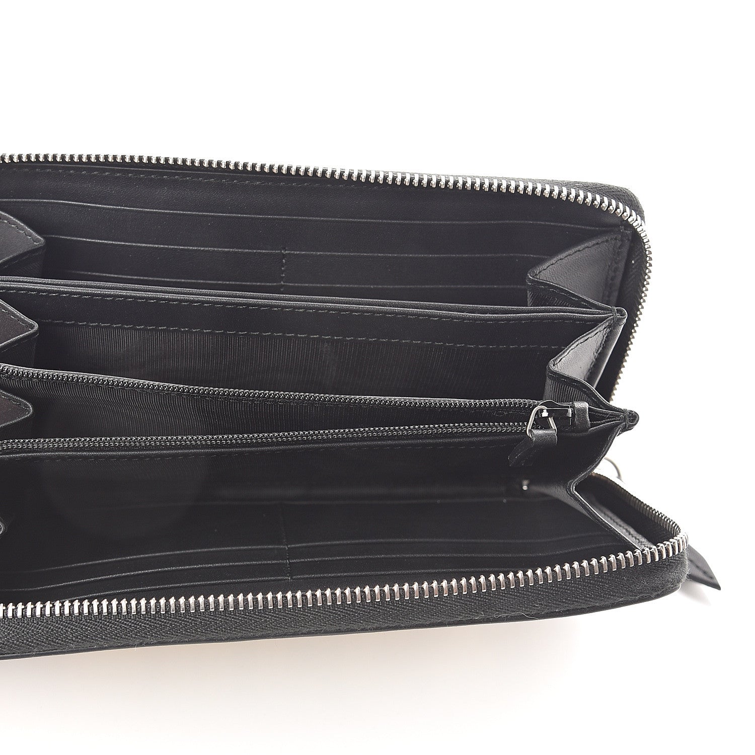 Gucci X SEGA Calfskin GUCCY Stars Zip Around Wallet Black Gold 4 of 5