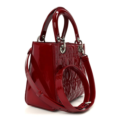Christian Dior Patent Cannage Medium Lady Dior Red 3 of 10