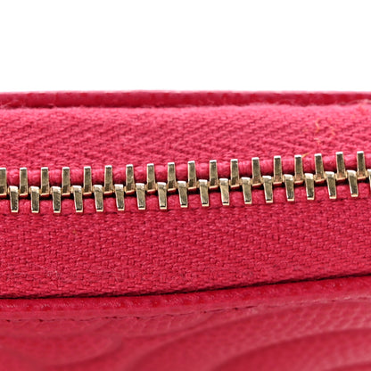 Chanel Caviar Camellia Embossed Medium Zip Around Gusset Wallet Pink 9 of 10