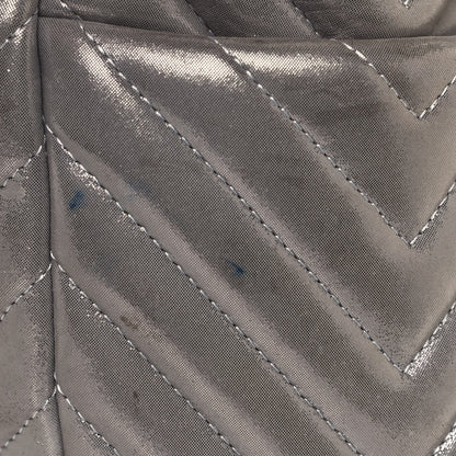 Chanel Iridescent Calfskin Chevron Small Urban Spirit Drawstring Bag Silver 15 of 17