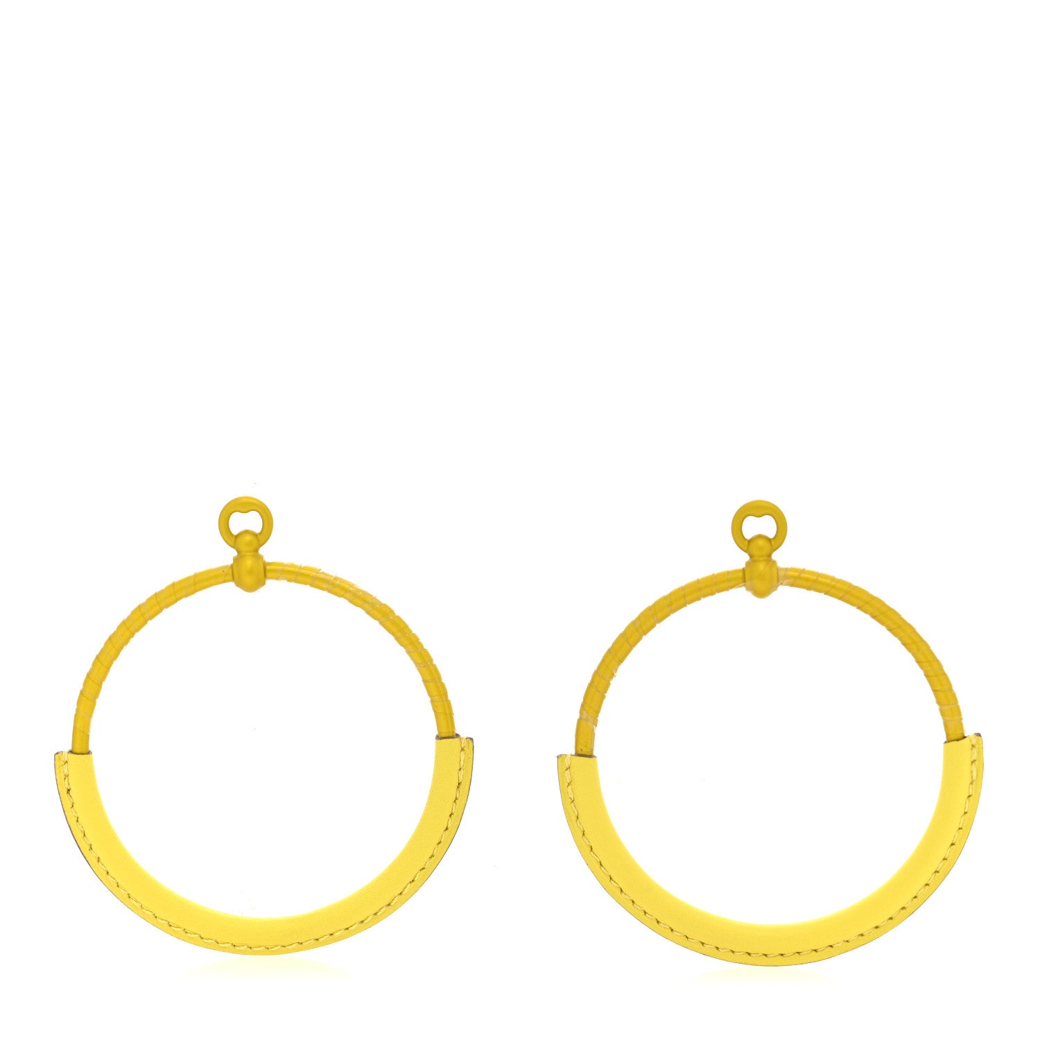Hermes Aluminum Sunset Swift Loop Earrings Lime 1 of 4