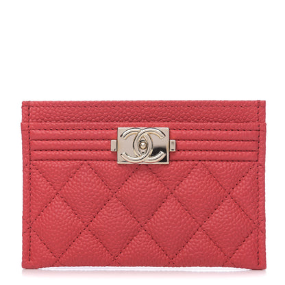 Chanel Caviar Quilted Boy Card Holder Red 1 of 8