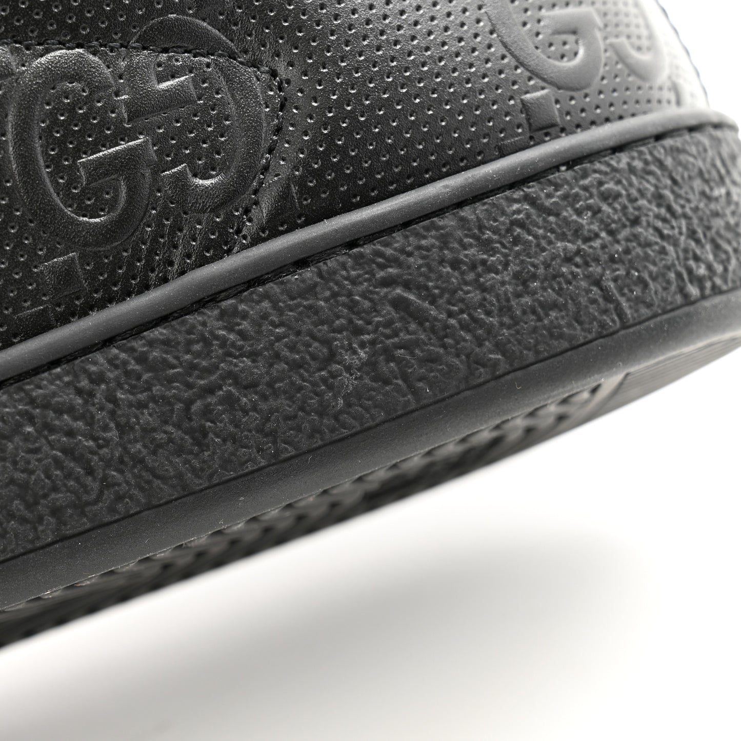 Calfskin GG Tennis Embossed Mens Ace Sneakers 8 Black