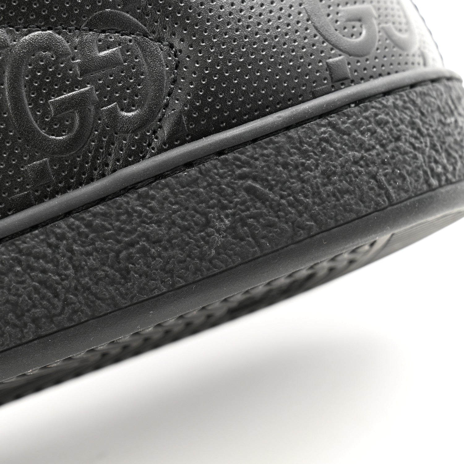 Gucci Calfskin GG Tennis Embossed Mens Ace Sneakers 8 Black 10 of 10