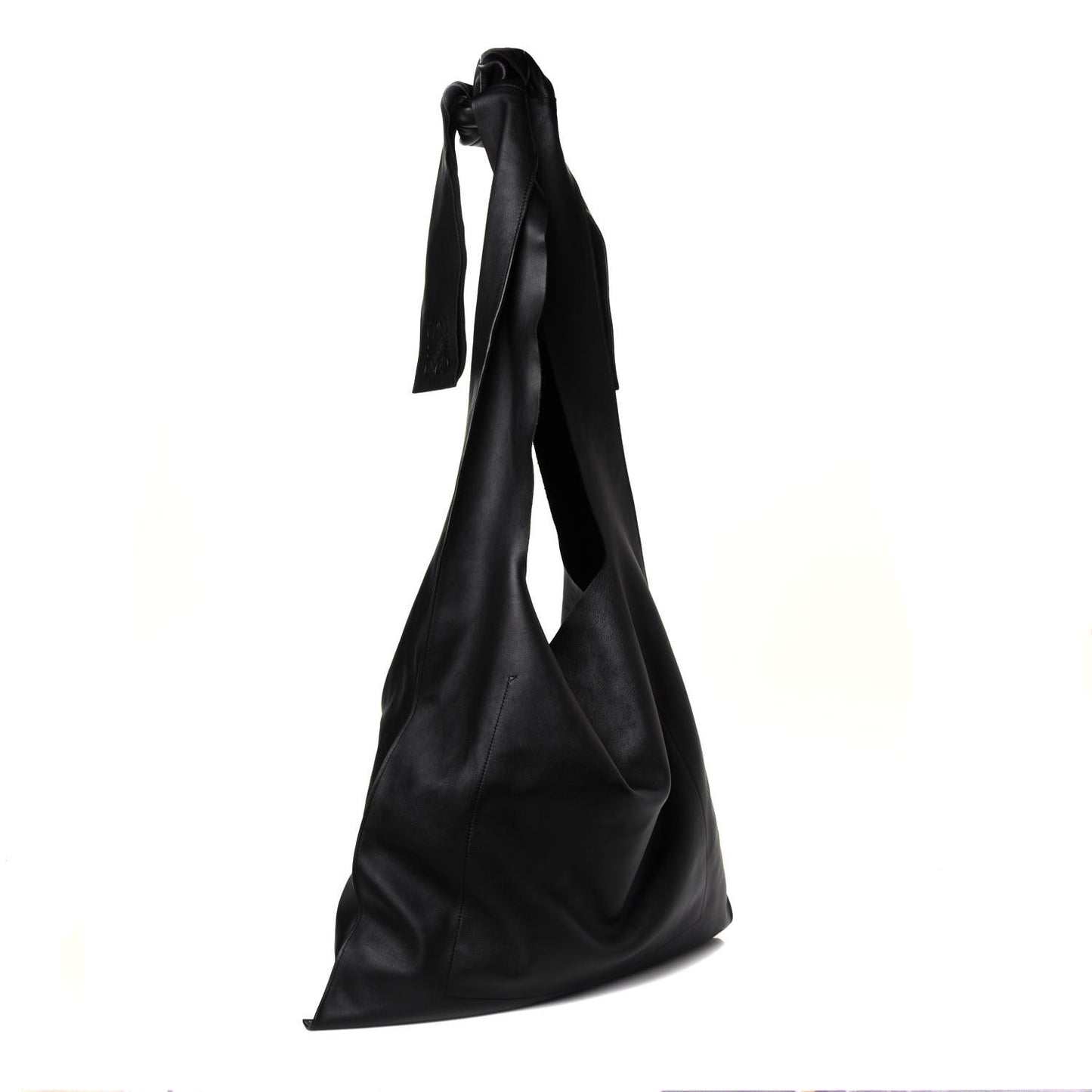 Nappa Oversized Bow Shoulder Bag Black