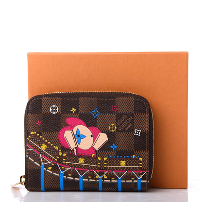 Louis Vuitton Damier Ebene 2020 Christmas Animation Roller Coaster Zippy Coin Purse Pivoine 8 of 8