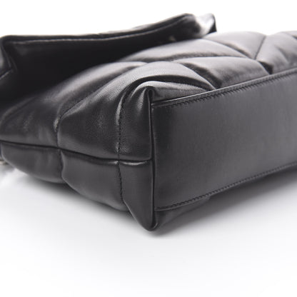 Saint Laurent Lambskin Quilted Toy Loulou Puffer Monogram Chain Satchel Black 5 of 7