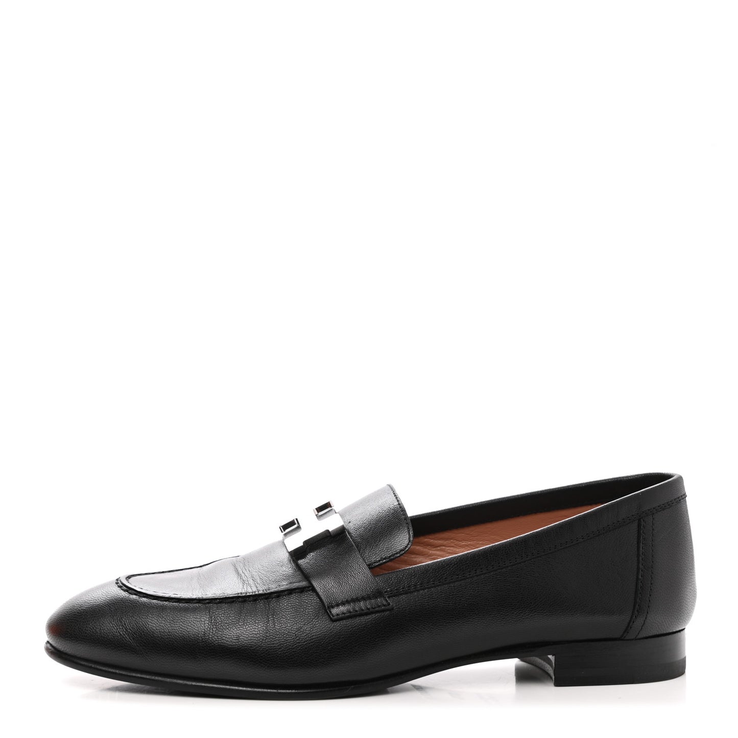 Goatskin Womens Paris Loafers 38.5 Black